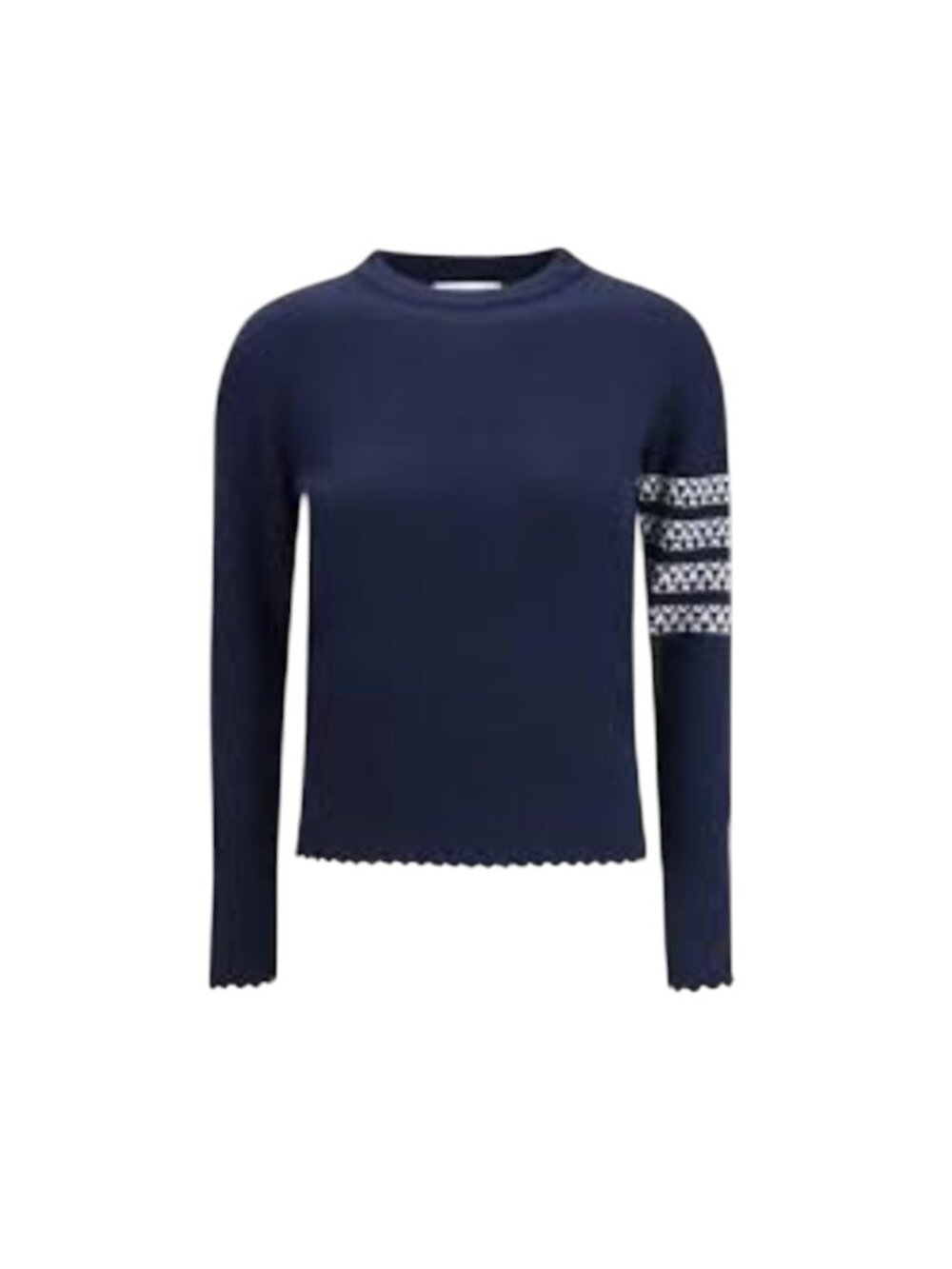 Thom Browne Hector Jumper Sweater Womens 40 Small Navy Blue Crew Neck Wool Dog - Picture 14 of 14